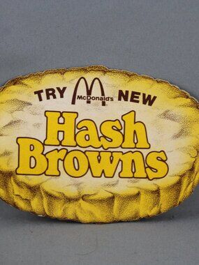 Vintage McDonalds Pin - Try New Hash Browns - Paper Pin